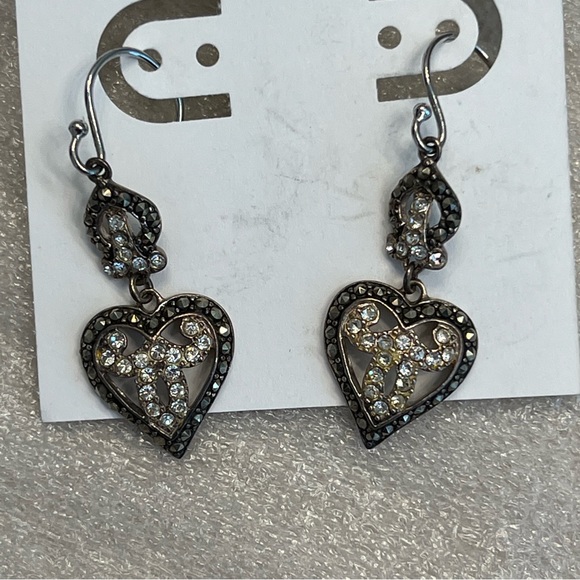SOLD Earrings, Sparkly, Hearts, Very Pretty. - Picture 1 of 7
